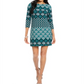 Vince Camuto Women's Printed Shift Dress Green Size 6