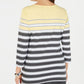 Karen Scott Women's Striped 3/4 Sleeve Boat Neck Top Yellow Size Small