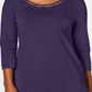 Karen Scott Women's Beaded Top Purple Size XX-Large