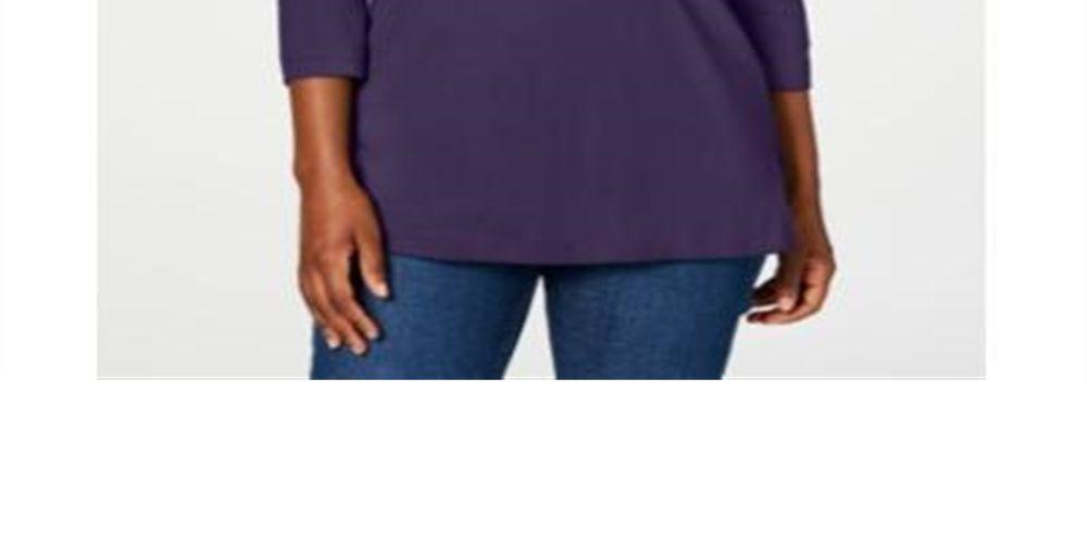 Karen Scott Women's Beaded Top Purple Size XX-Large
