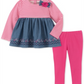 Kids Headquarters Little Girl's Floral Chambray Tunic & Leggings Set Pink Size 6X