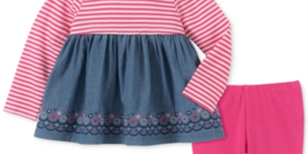 Kids Headquarters Little Girl's Floral Chambray Tunic & Leggings Set Pink Size 6X