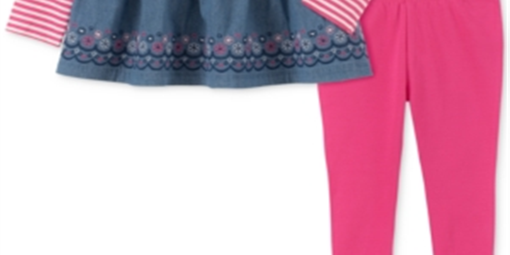 Kids Headquarters Little Girl's Floral Chambray Tunic & Leggings Set Pink Size 6X