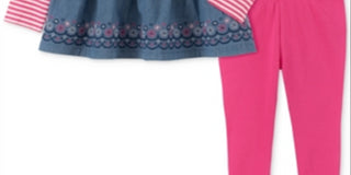 Kids Headquarters Little Girl's Floral Chambray Tunic & Leggings Set Pink Size 6X