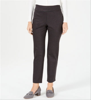 Charter Club Women's Pull on Ankle Pants Maroon Checker Size 2 Petite