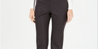 Charter Club Women's Pull on Ankle Pants Maroon Checker Size 2 Petite