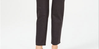 Charter Club Women's Pull on Ankle Pants Maroon Checker Size 2 Petite