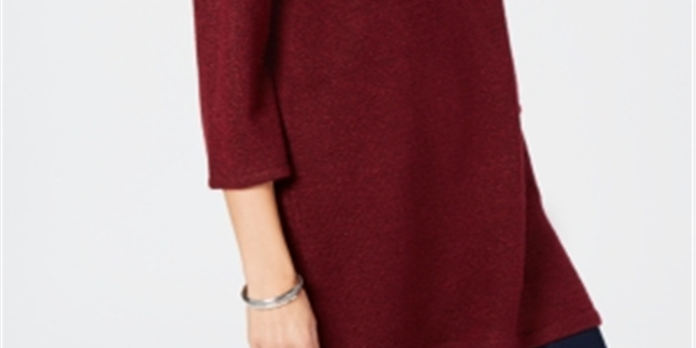 Karen Scott Women's Marled Boat Neck Sweater Red Size X-Small