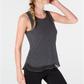 Ideology Women's Mesh Hem Tank Top Gray Size -XL