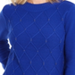 Karen Scott Women's Beaded Cable Mock Neck Sweater Blue Size XX-Large