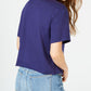 Rebellious One Women's Printed Short Sleeve Crew Neck T-Shirt Top Blue Size Medium