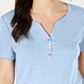 Karen Scott Women's Short Sleeve Henley Top Blue Size X-Small