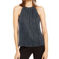 INC International Concepts Women's Shine Halter Top Blue Size X-Small