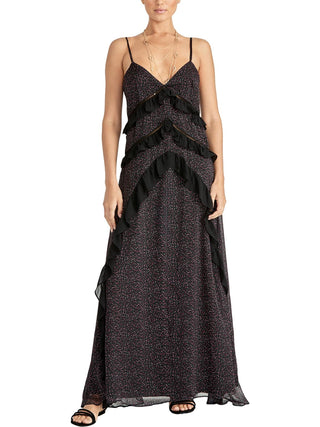 Rachel Roy Women's Leta Floral Ruffles Casual Dress Black Size 14