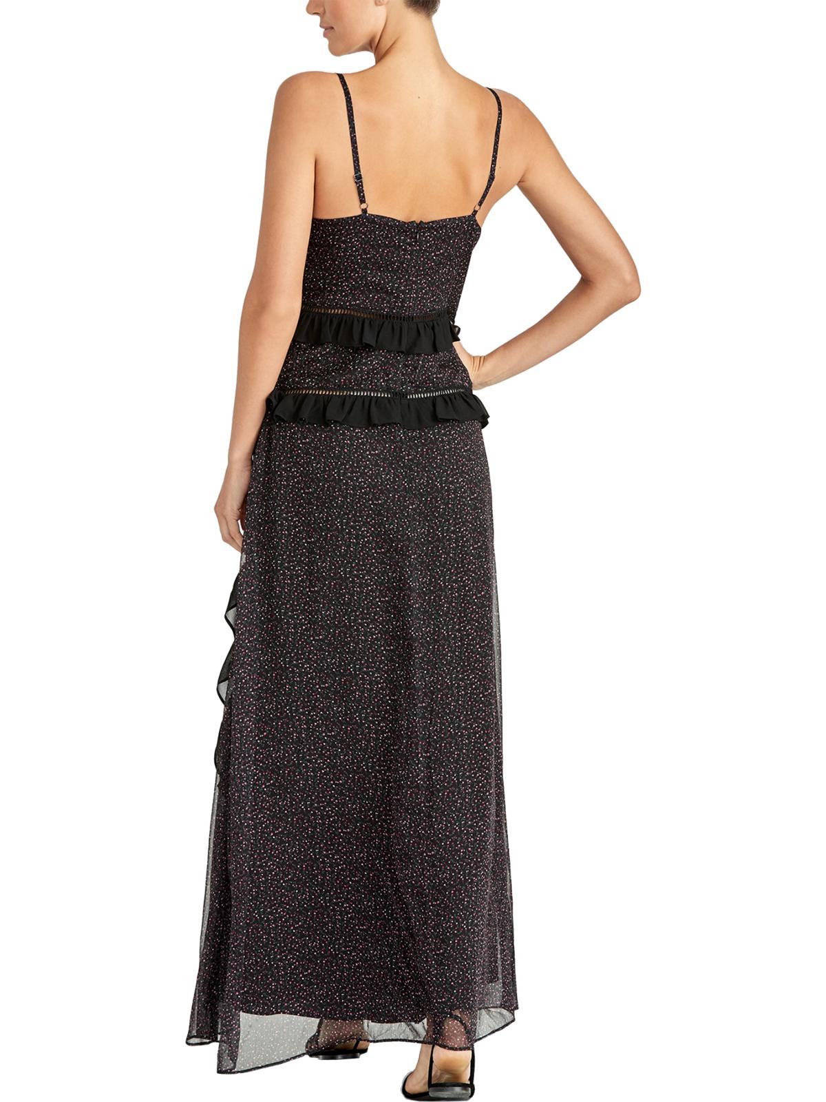 Rachel Roy Women's Leta Floral Ruffles Casual Dress Black Size 14