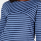 Karen Scott Women's Striped Crossover Top Blue Size X-Small