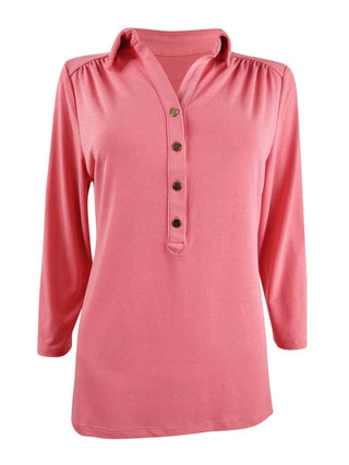 Charter Club Women's Knit Polo Shirt Pink Size Medium