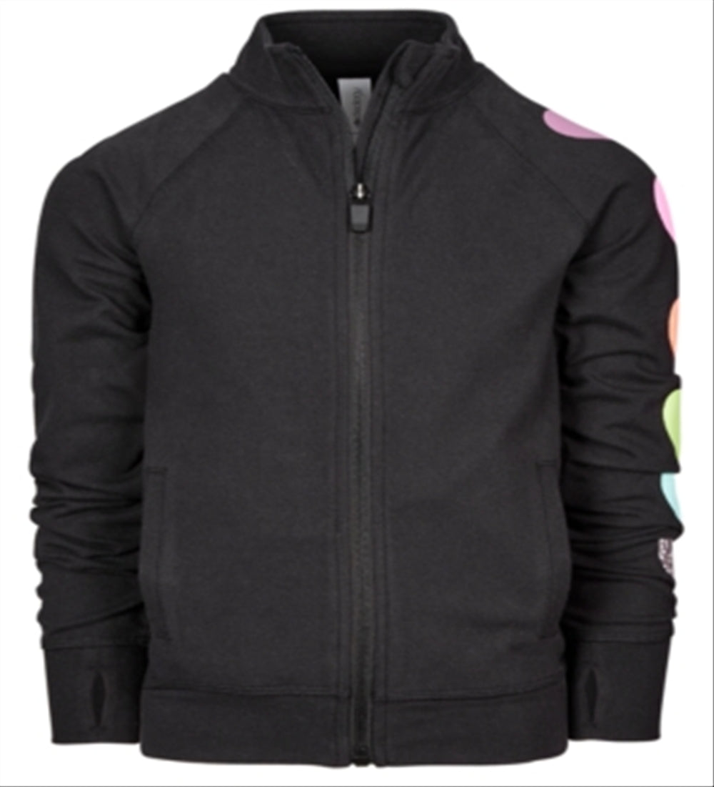Ideology Little Girl's Heart Sleeve Active Jacket Black Size 5