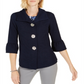 JM Collection Women's Textured Bell Sleeve Jacket Blue Size X-Small