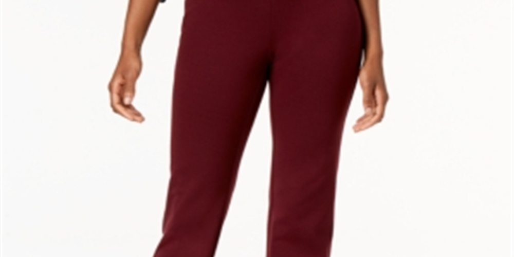 Charter Club Women's Pull on Ponte Knit Pants Purple Size 4 Petite