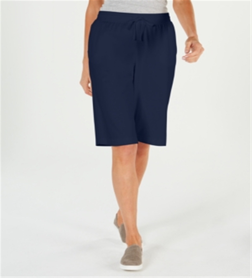 Karen Scott Women's Pull on Knit Skimmers Blue Size Large