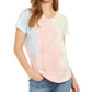 Style & Co Women's Cotton Printed Top Coral Dye Size Petite M
