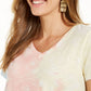 Style & Co Women's Cotton Printed Top Coral Dye Size Petite M