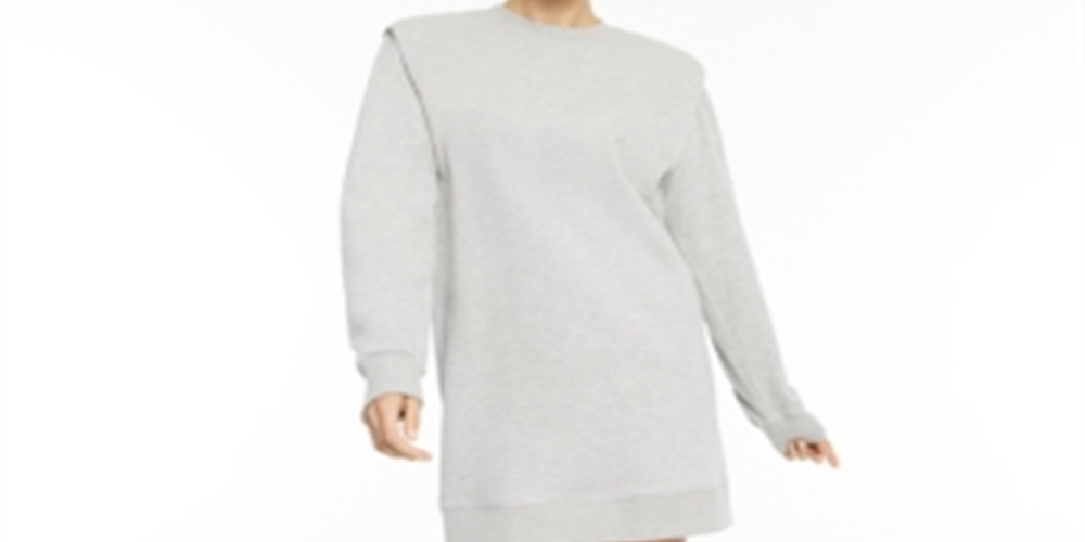 INC International Concepts Women's Culpos Long Sleeve Knit Mini Sweater Dress Gray Size X-Large