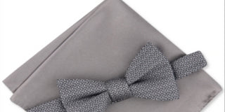 Alfani Men's Geometric Pre Tied Satin Pocket Square Sets Gray Size Regular