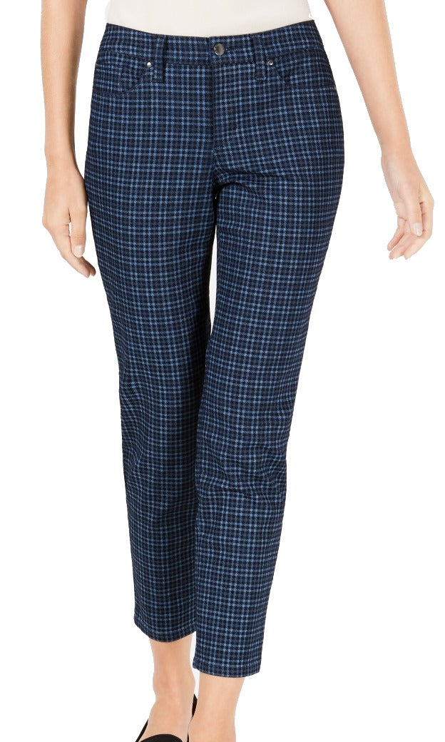 Charter Club Women's Bristol Printed Ankle Jeans Blue Size 12