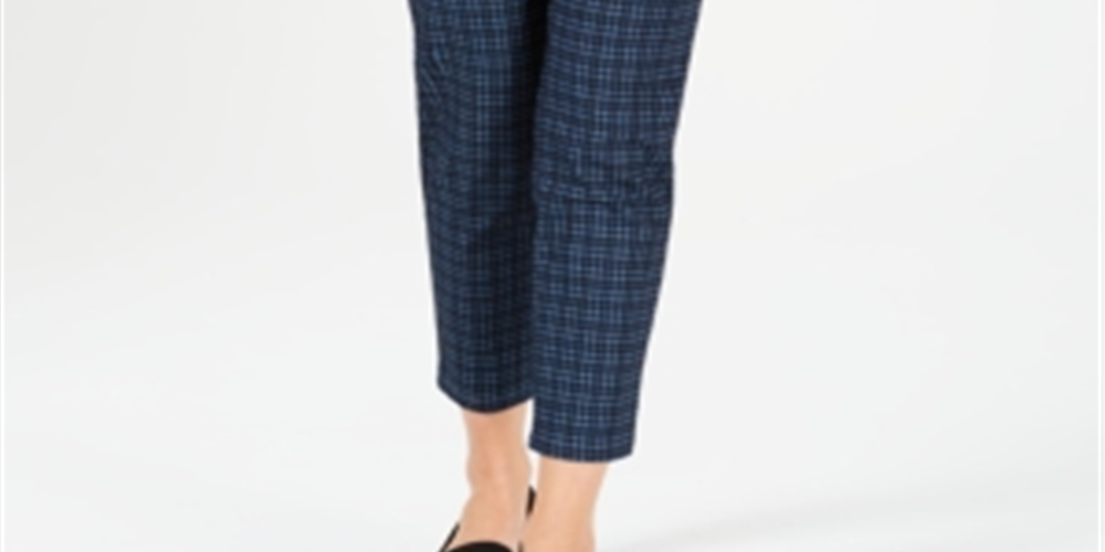 Charter Club Women's Bristol Printed Ankle Jeans Blue Size 12