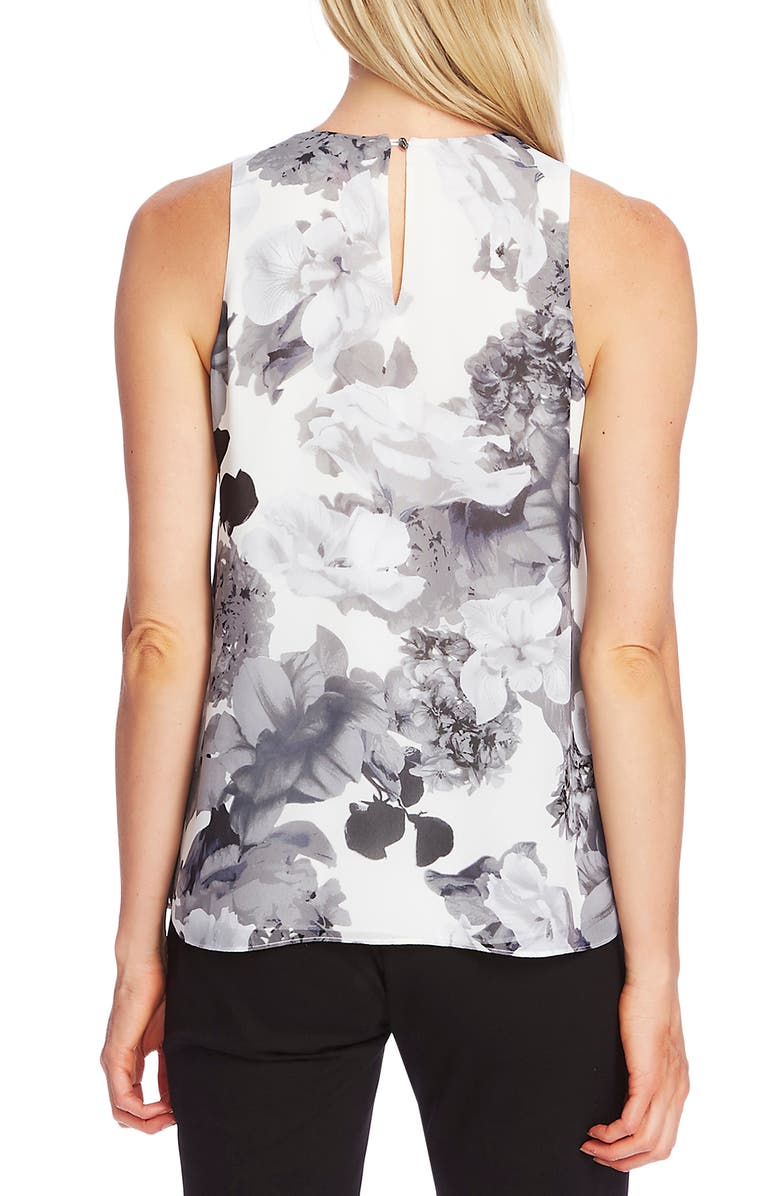 Vince Camuto Women's Watercolor Melody Top White Size XX-Small