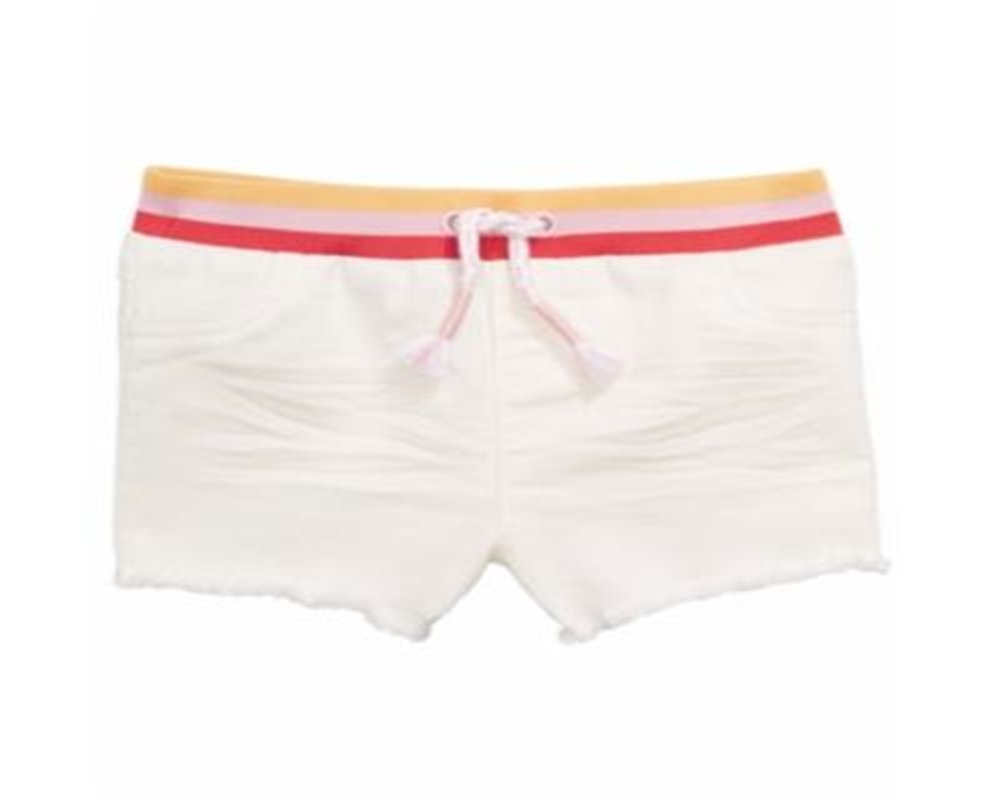First Impressions Baby Girl's Striped Waist Denim Shorts White Size 18MOS