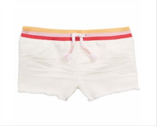 First Impressions Baby Girl's Striped Waist Denim Shorts White Size 18MOS