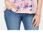 Style & Co Women's Graphic Print High Low Top Pink Size Medium