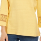 Charter Club Women's Crochet Inset Top Yellow Size XX-Large