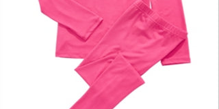 Max & Olivia Little & Big Girl's 2 Pc Base Layer Top & Pants Set Pink Size XL