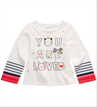 First Impressions Baby Girl's Cotton Long Sleeve Graphic Print T-Shirt White Size 24MOS
