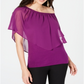 Thalia Sodi Women's Triple Threat Off the Shoulder Top Purple Size Large