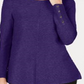 Alfani Women's Ribbed Snap Detail Sweater Purple Size Large