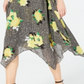 INC International Concepts Women's Gingham Floral MIDI Dress Blue Floral Size Petite S