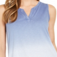 Style & Co Women's Dip Dye Split Neck Tank Top Blue Size X-Small