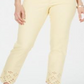 Charter Club Women's Bristol Eyelet Hem Skinny Jeans Yellow Size 4