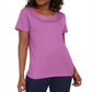 Karen Scott Women's Cotton Crochet Trim T-Shirt Purple Size X-Small