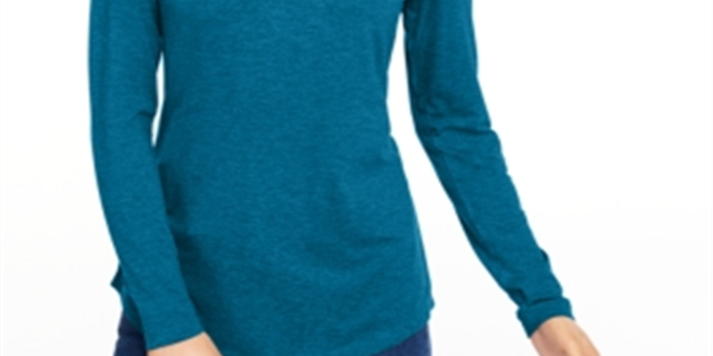 Maison Jules Women's Turtleneck Top Green Size Medium