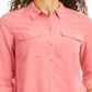 Charter Club Women's Solid Button up Shirt Pink Size Petite Small