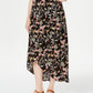 Style & Co Women's Printed MIDI Hi Lo Skirt lack Size Petite Small