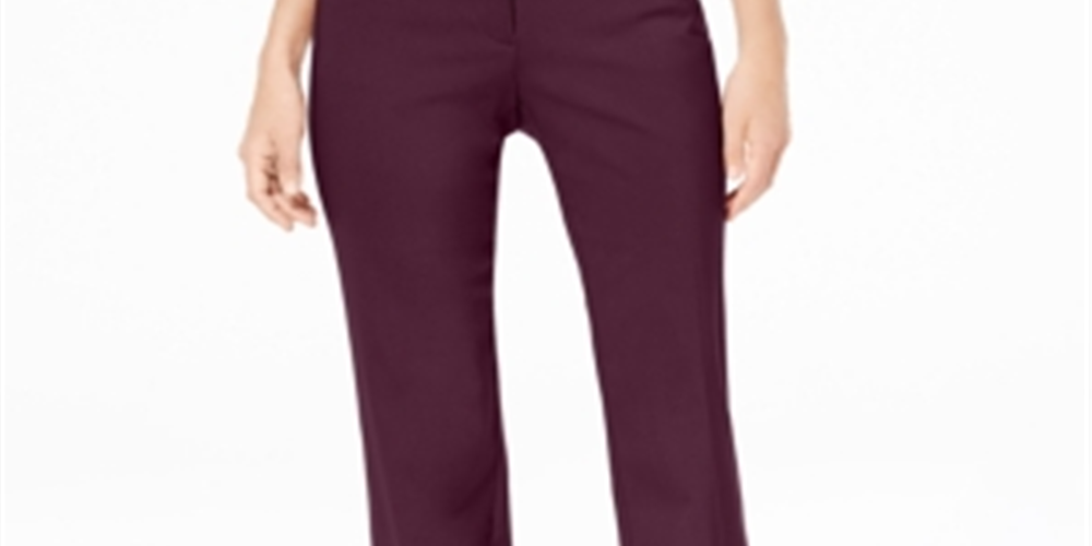 JM Collection Women's Tummy Control Curvy Fit Pants Red Size 16X4.5
