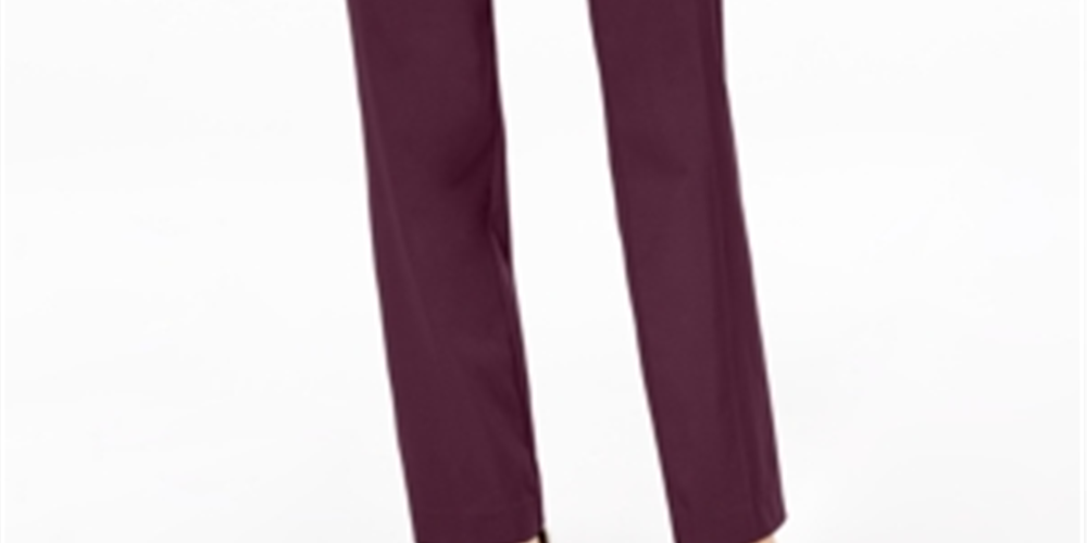 JM Collection Women's Tummy Control Curvy Fit Pants Red Size 16X4.5