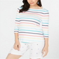Charter Club Women's Cotton Striped Top White Combo Size Petite XL